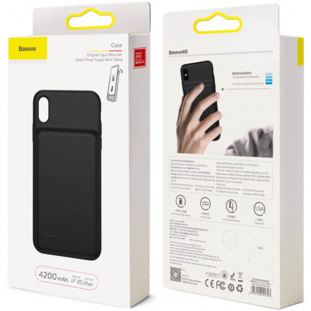 Чехол-аккумулятор Baseus для iPhone XS MaxLiqui Silicone Smart Power черный